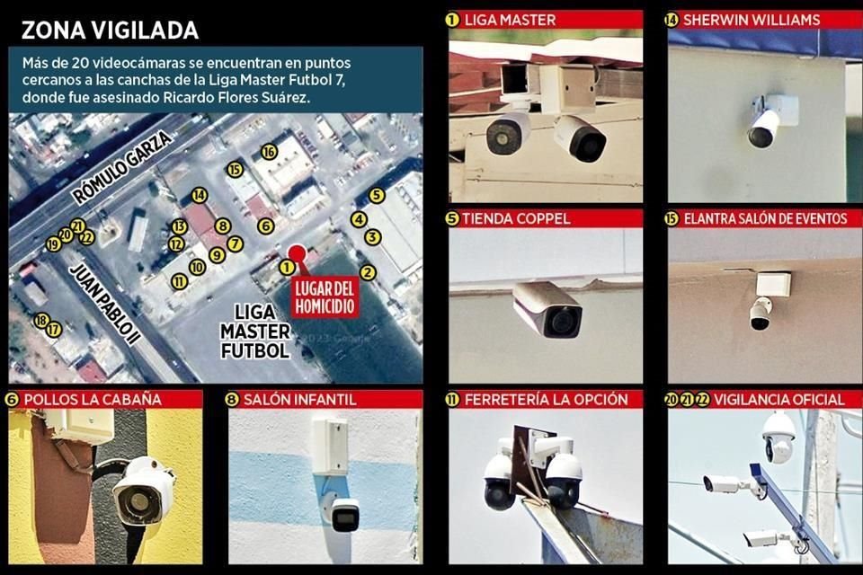 El área en donde se cometió el asesinato del director Jurídico del Congreso, Ricardo Flores Suárez, tiene más de 20 cámaras de vigilancia.