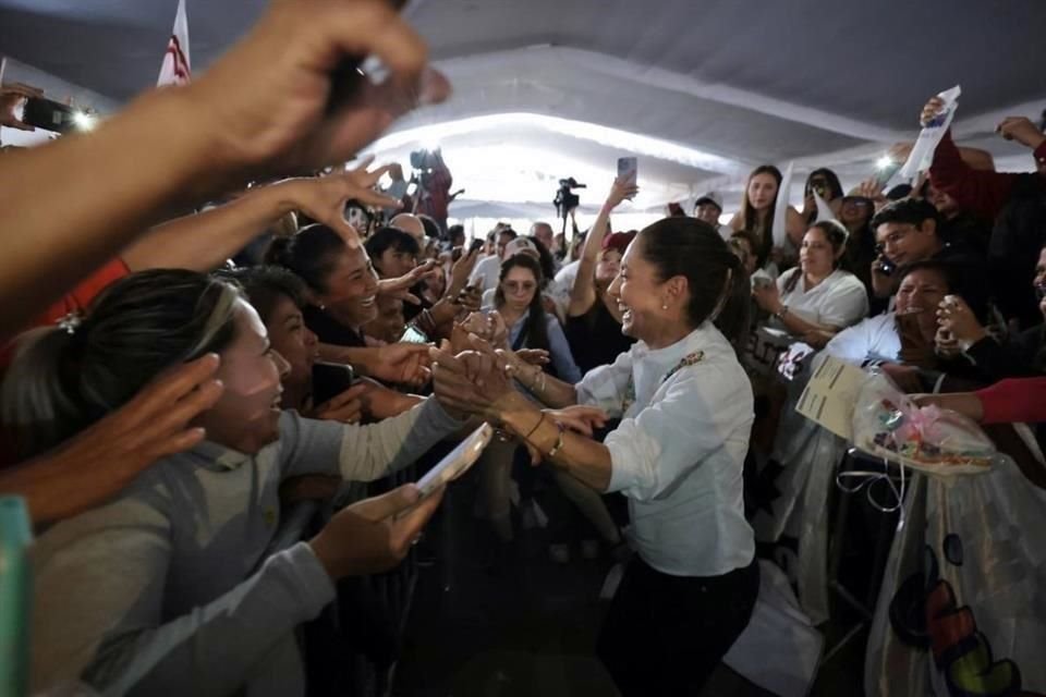 La ex Jefa de Gobierno de la CDMX, Claudia Sheinbaum, en un acto en Monterrey.