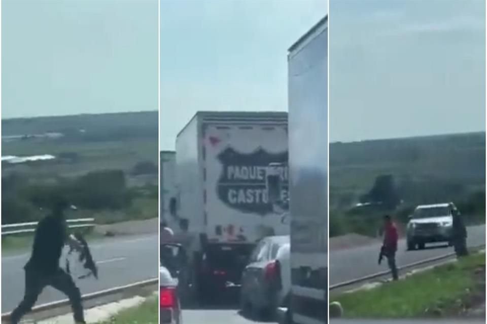 Los sujetos armados detuvieron la circulación en Carretera 57 de Matehuala para asaltar a automovilistas.