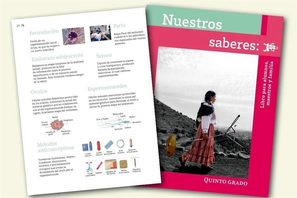 En la página 76 del libro 'Nuestros Saberes' de quinto grado se definen aspectos vinculados a la sexualidad.