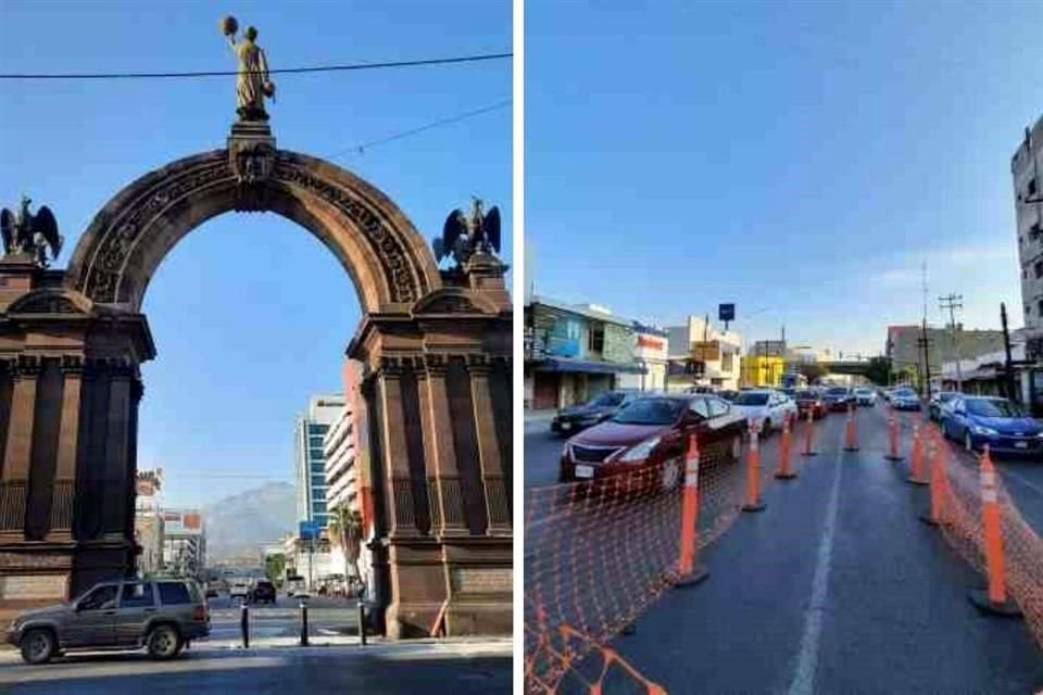 Los automovilistas se vieron sorprendidos al ver los barrotes instalados debajo del Arco de la Independencia.