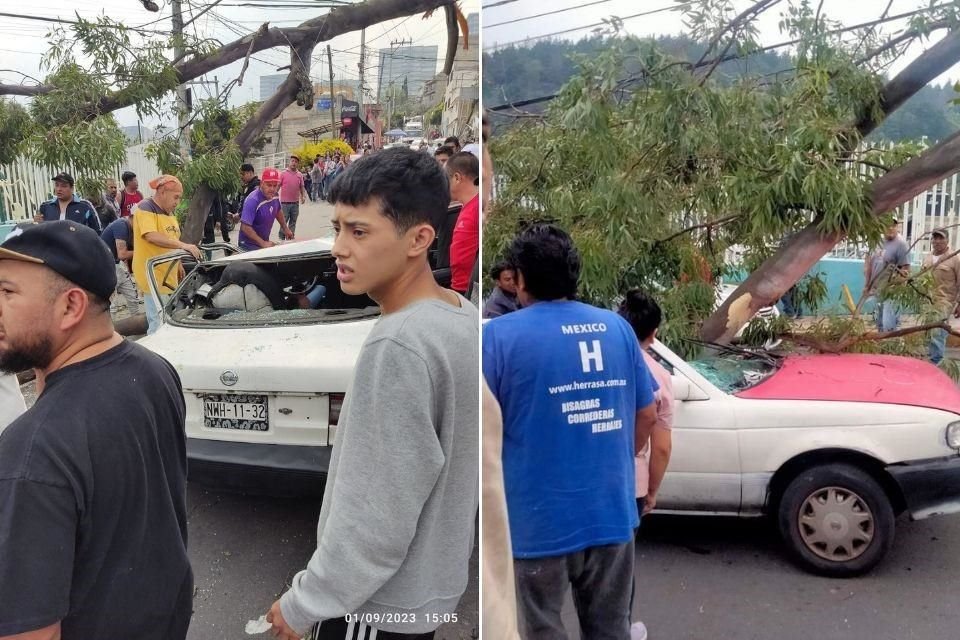 Los lesionados fueron un adulto y dos menores de edad quienes quedaron atrapados en uno de los vehículos, un taxi tolerado.