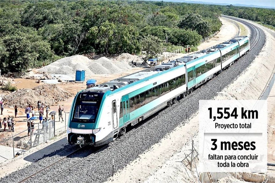 El Tren Maya tuvo ayer su primer recorrido, entre Campeche y Teya, Yucatán.