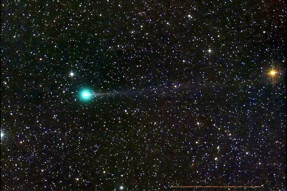 El Nishimura es un cometa verde, color que hace evidente la presencia de iones de dióxido de carbono.