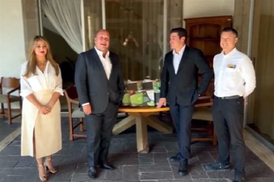 El Gobernador de Jalisco Enrique Alfaro, la primera dama Joanna Santillán, el Gobernador Samuel García y el Alcalde Luis Donaldo Colosio.