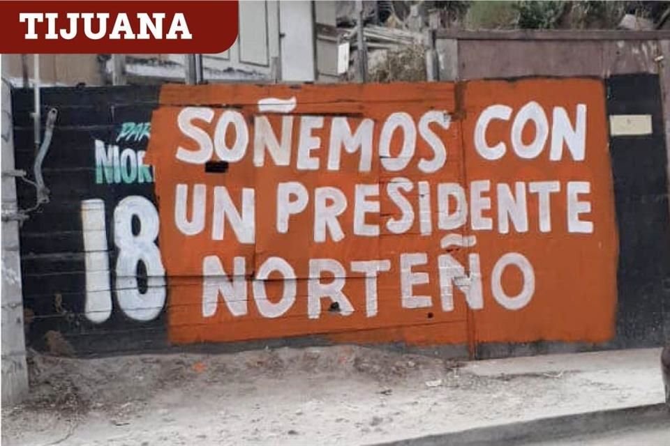 Bardas con pintas ligadas a la promoción de la aspiración presidencial del Gobernador Samuel García fueron reportadas ahora en BC.