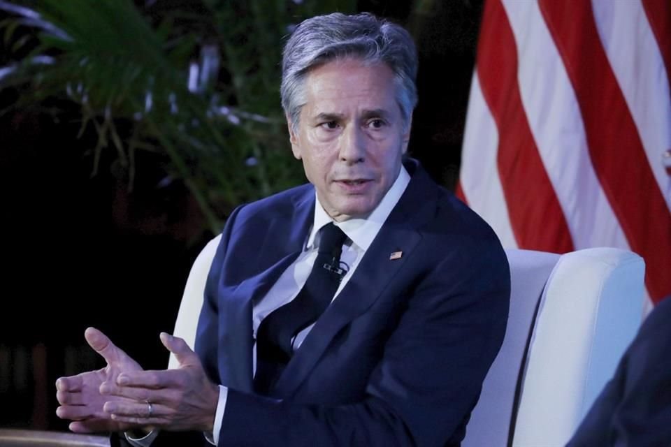 El Secretario de Estado, Antony Blinken, durante una platica en una universidad en Houston, Texas, el 3 de octubre.