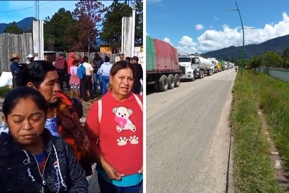 Madres de los plagiados y el bloqueo por la privación de la libertad de los ejidatarios.