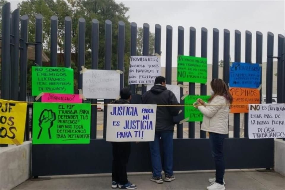 Aspecto del paro de trabajadores del PJF en el Reclusorio Oriente.