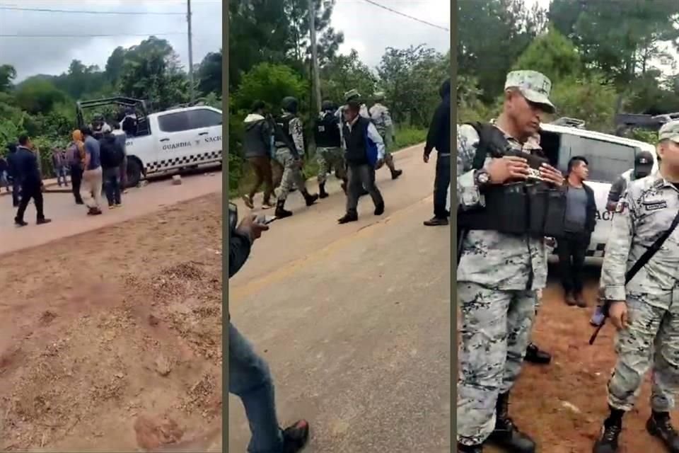 Los elementos de la Guardia Nacional fueron increpados cuando transitaban por la carretera que conecta a San Cristóbal con Ocosingo.