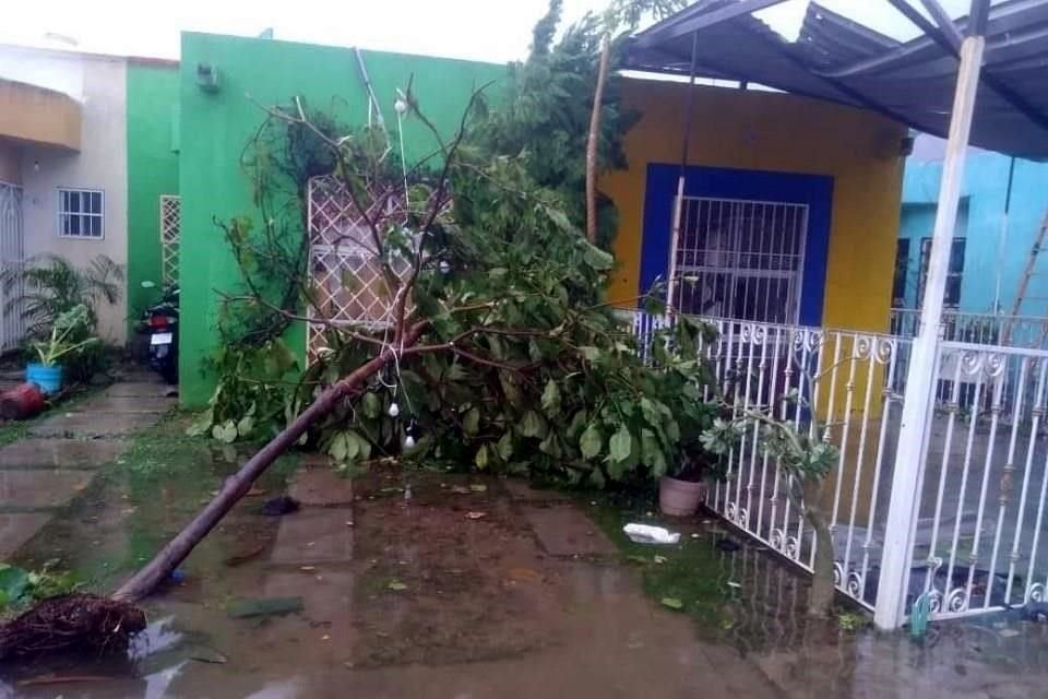 Una casa que resultó afectada en la comunidad de Llano Largo, en Acapulco, tras el paso del huracán 'Otis'.