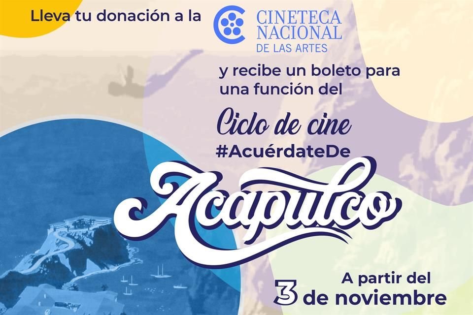 El Instituto Mexicano de Cinematografía proyecta filmes para recaudar víveres para damnificados de Acapulco por el huracán Otis.