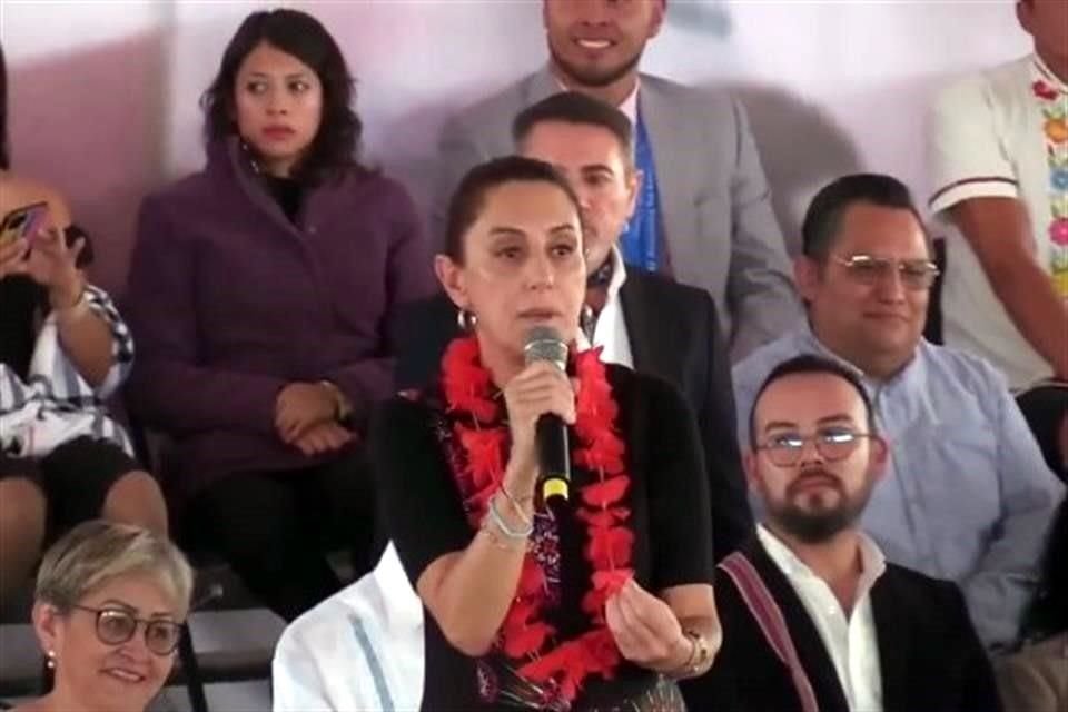 Sheinbaum encabezó un evento con morenistas en Tultepec, Estado de México.