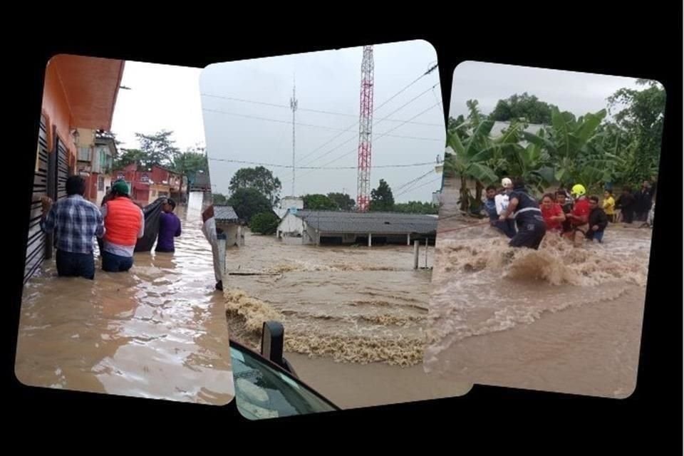 Las lluvias torrenciales en sur de Tabasco provocaron inundaciones y alertas en al menos 3 municipios.