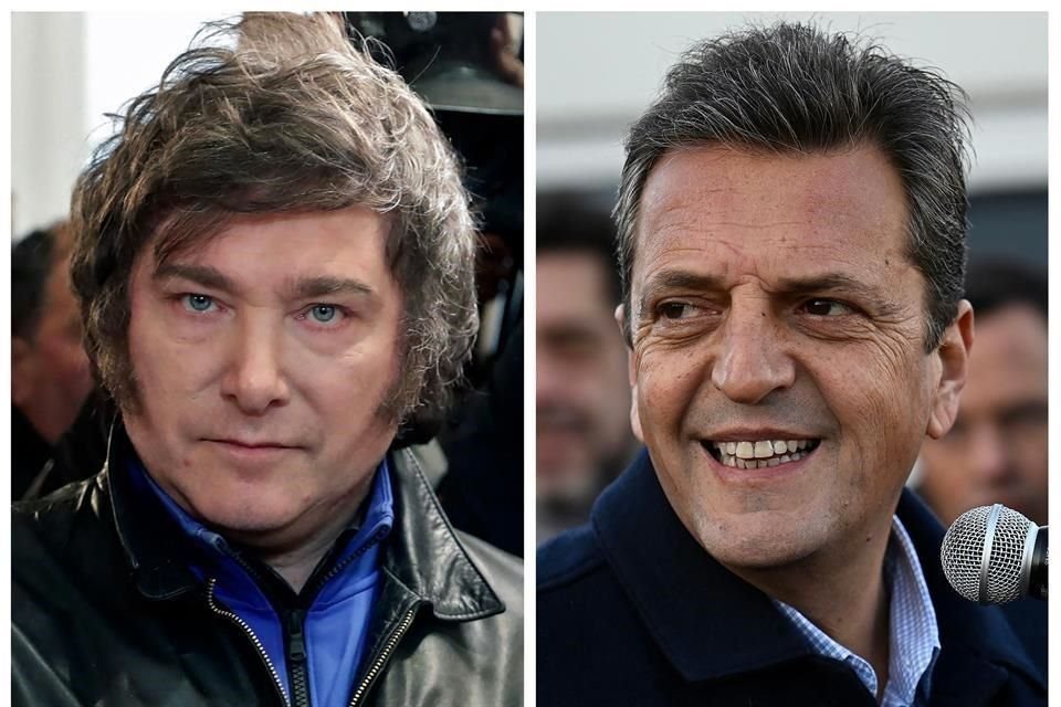 El candidato ultraliberal Javier Milei aventaja con 4 puntos al peronista Sergio Massa para la segunda vuelta presidencial, según sondeos.