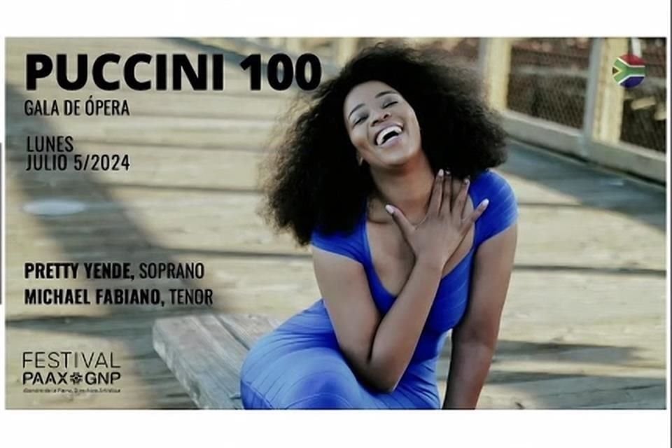 La soprano sudafricana Pretty Yende participará en la gala de ópera dedicada a Giacomo Puccini en su centenario.