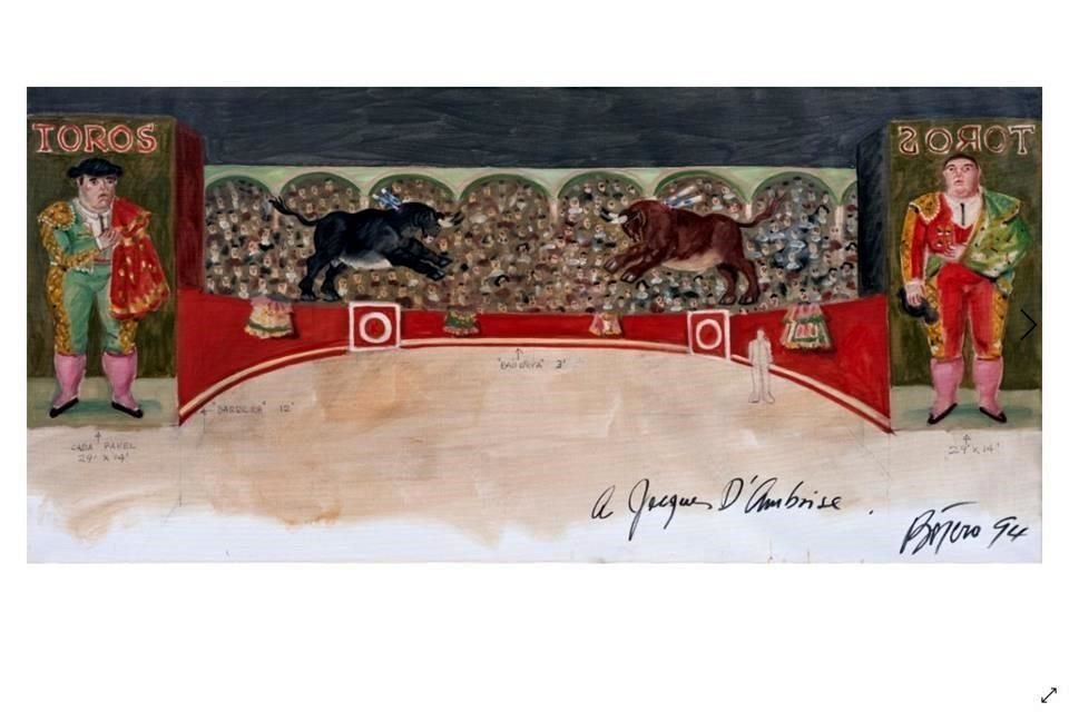 Con la tauromaquia como una de sus temáticas predilectas, de Fernando Botero, fallecido hace dos meses, se subastará este jueves un telón que diseñó para la ópera 'Carmen'.