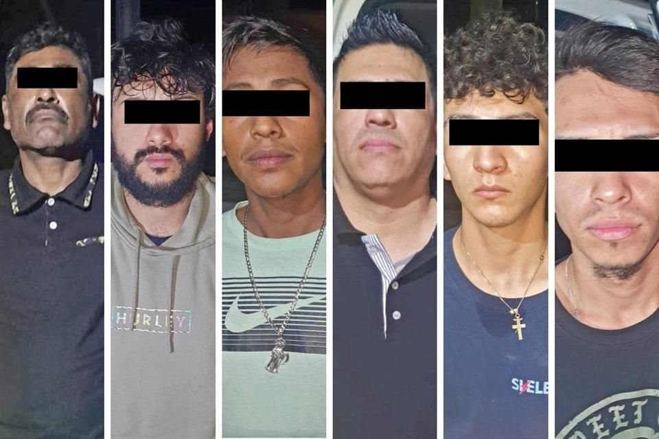 Los sospechosos fueron identificados como Missael H., de 21 años; Fernando Guadalupe M., de 27; Alexis S., de 27; Rigoberto F., de 44; Leonel R., de 19 y Sergio Guillermo P., de 48 años de edad.