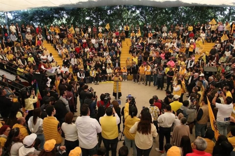 Xóchitl Gálvez realizó su egistro realizado en el Teatro al aire libre del Parque Ecológico Huayamilpas, en la Alcaldía Coyoacán.