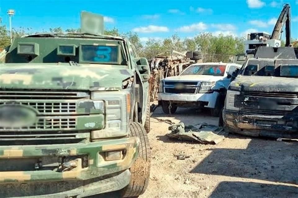 Los vehículos fueron asegurados por la Sedena en diversos enfrentamientos.