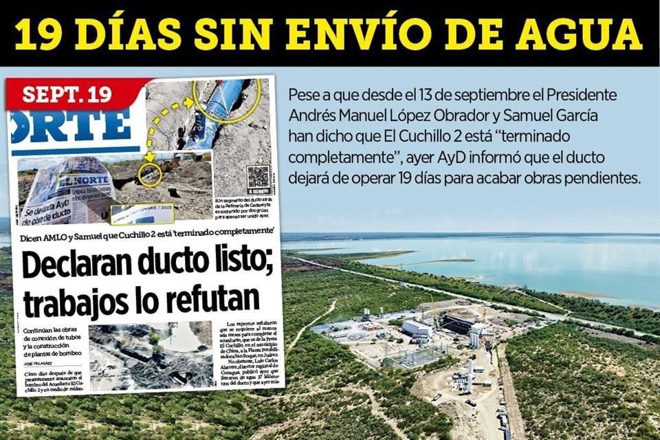 Publicaciones de EL NORTE han demostrado que el acueducto no está terminado.