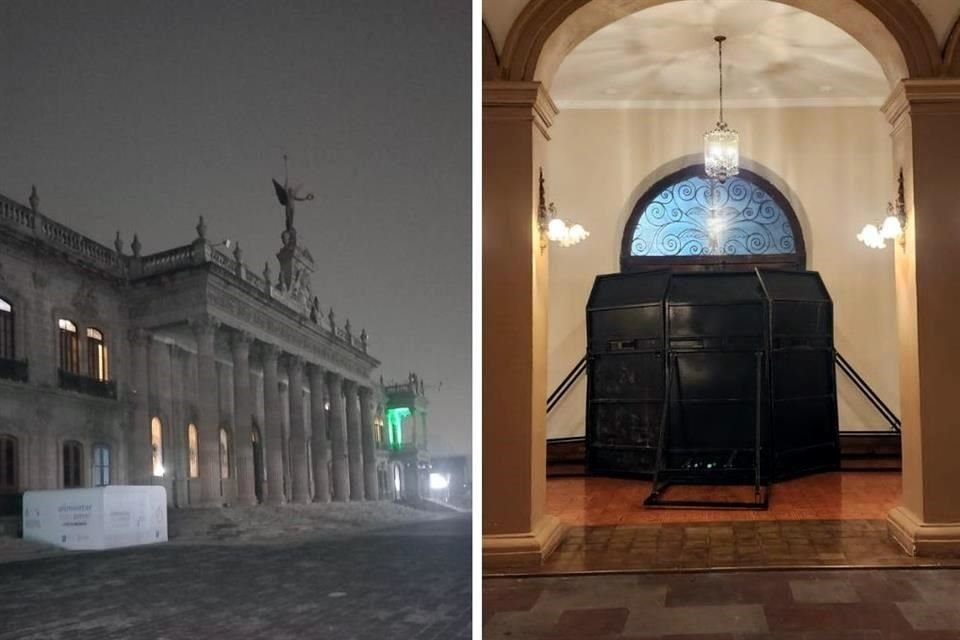 Al exterior del Palacio no se observaron vallas, pero desde el interior las puertas fueron bloqueadas.