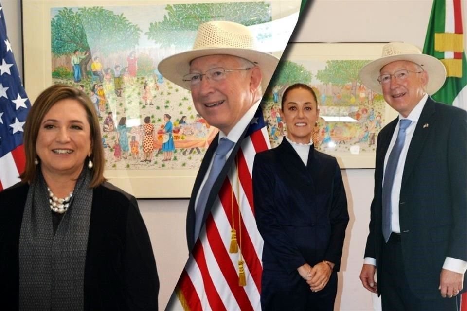 Xóchitl Gálvez y Claudia Sheinbaum asistieron por separado a la Embajada de Estados Unidos.