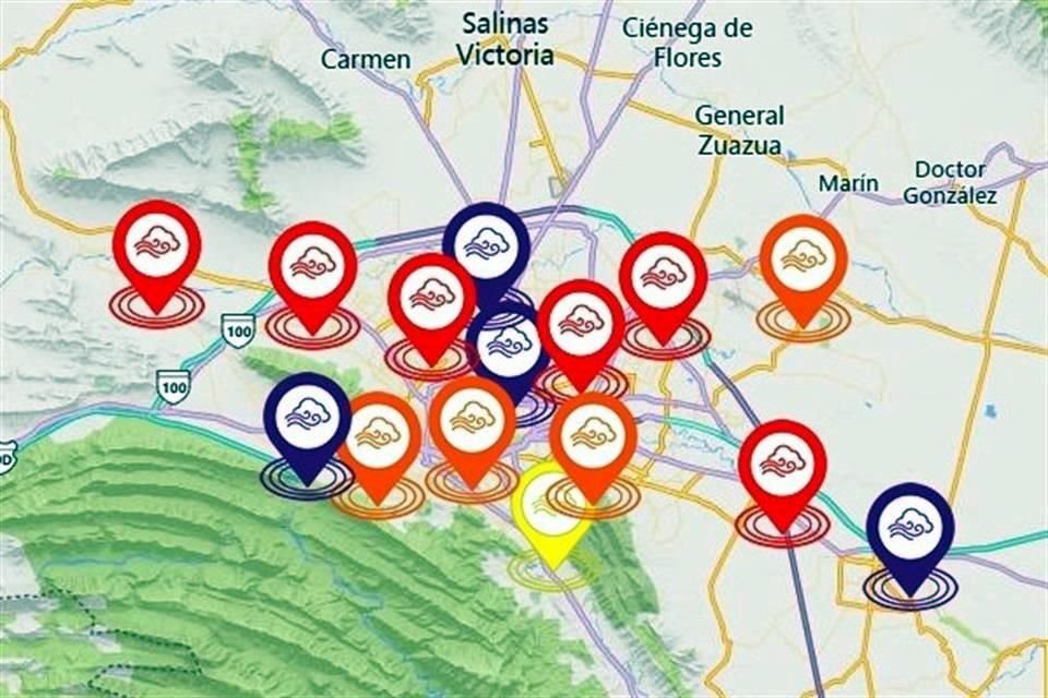 Reporte de la calidad del aire al corte de las 24:00 horas.