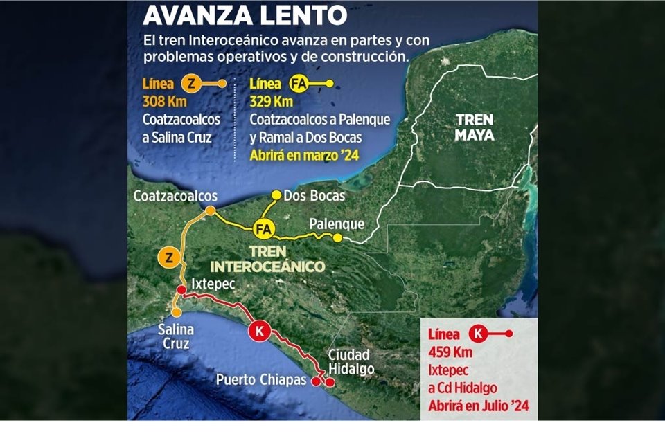  Semar trabaja a marchas forzadas la construcción del tramo icónico (Línea Z) del Tren Interoceánico, iniciado en 2020 con varios retrasos.