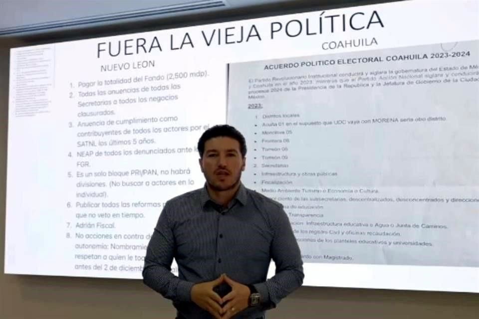 'Vamos a desenmascarar a la vieja política, y le hemos llamado a esta serie: Fuera la Vieja Política', asegura Samuel García.