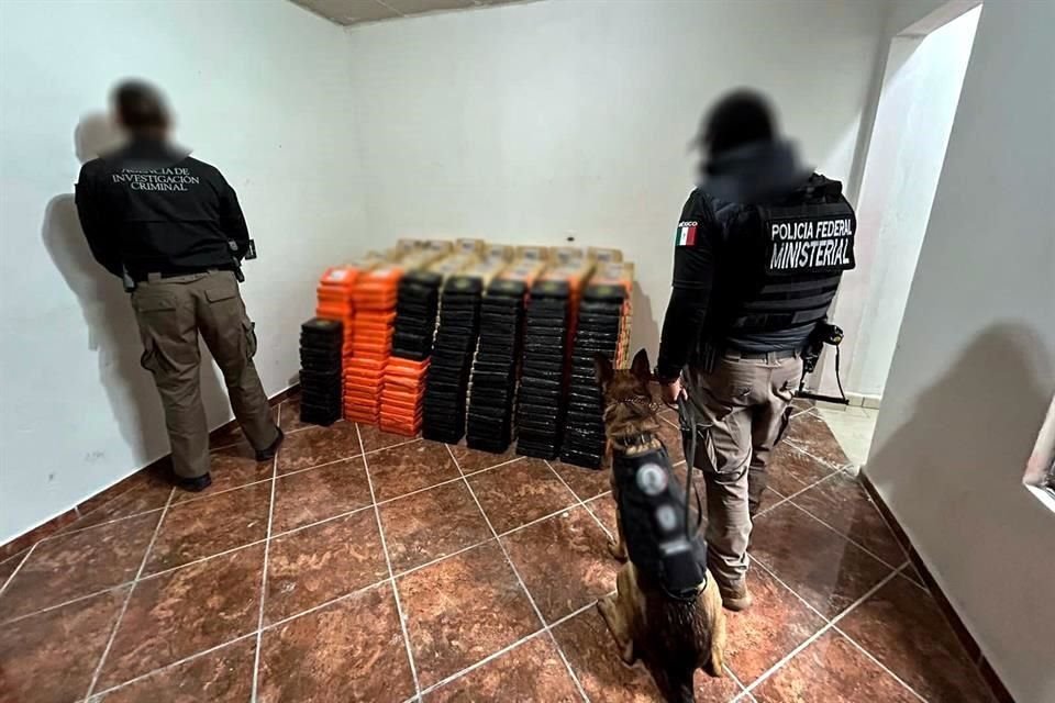 Dentro del domicilio, la FGR localizó un total de 994 paquetes de cocaína.