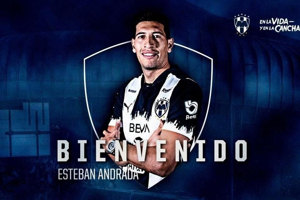 Esteban Andrada es el cuarto fichaje de Rayados para el siguiente torneo.