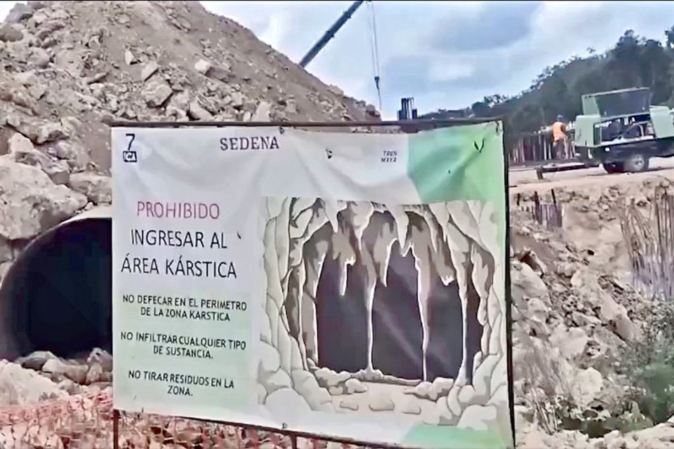 La Sedena admitió que 68 por ciento del tramo 5 Norte del Tren Maya es construido sobre suelo con 'alta karsticidad'.