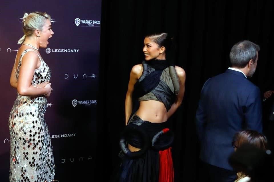 Florence Pugh y Zendaya estuvieron muy platicadoras durante la conferencia de prensa celebrada en la CDMX.