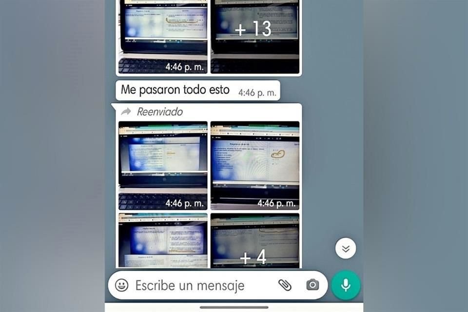 Los resultados del examen fueron enviados por redes sociales.