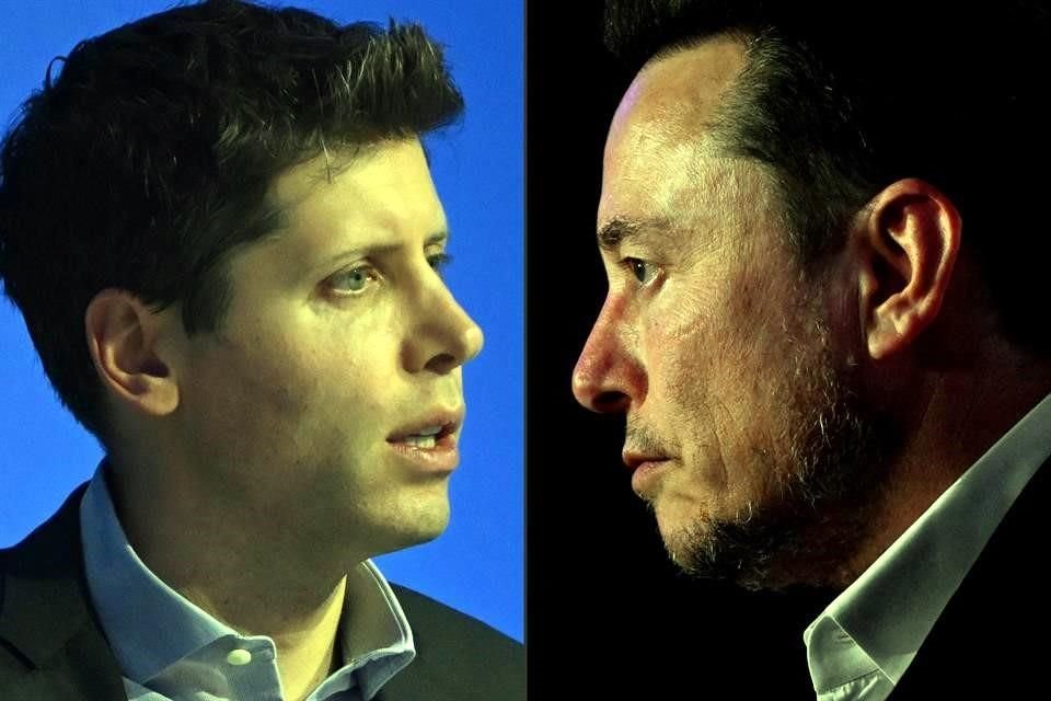 Elon Musk (Der.) ha iniciado un caso legal contra OpenAI y su CEO Sam Altman, donde los acusa de una 'traición' a su misión original: ser una entidad sin fines de lucro.