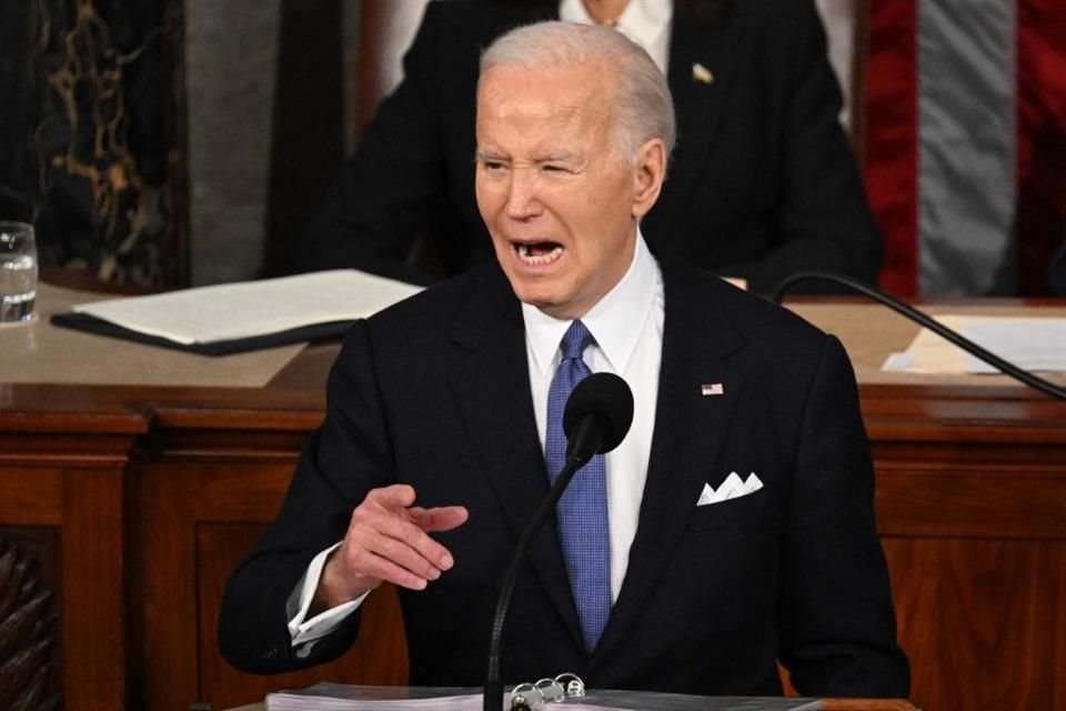 El Presidente de Estados Unidos, Joe Biden, durante su discurso del Estado de la Unión en el Capitolio.