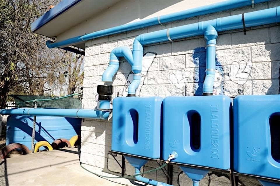 Sistema de ahorro del agua del jardín de niños Griselda Ruiz Lozano, en Apodaca