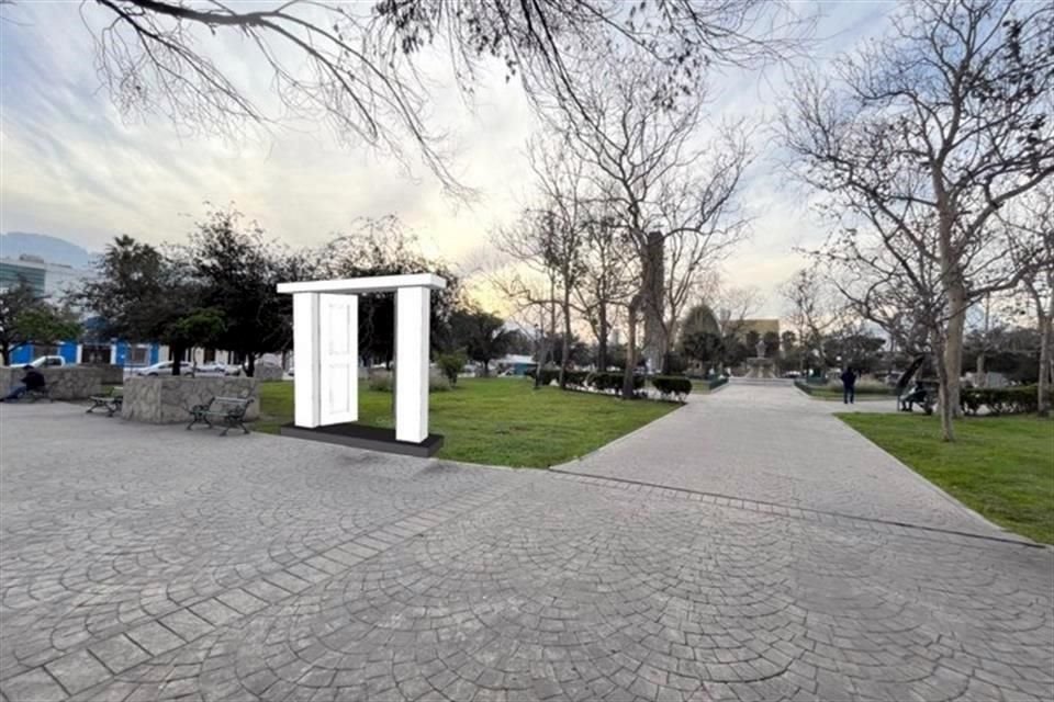 Las piezas son siete puertas, un oso de 10 metros de alto y dos juegos de letras.