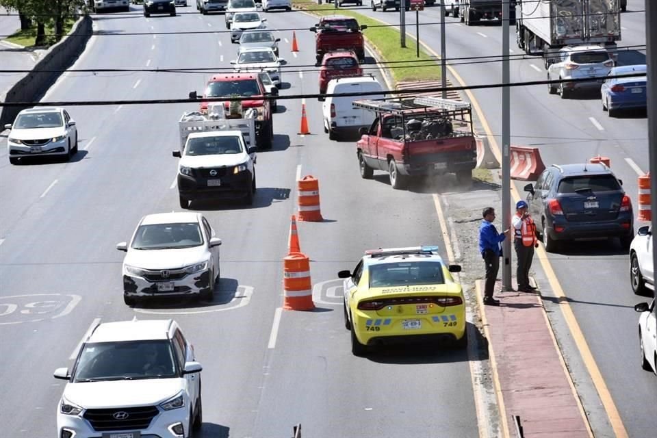 Desde las 10:30 horas se implementó el dispositivo vial .