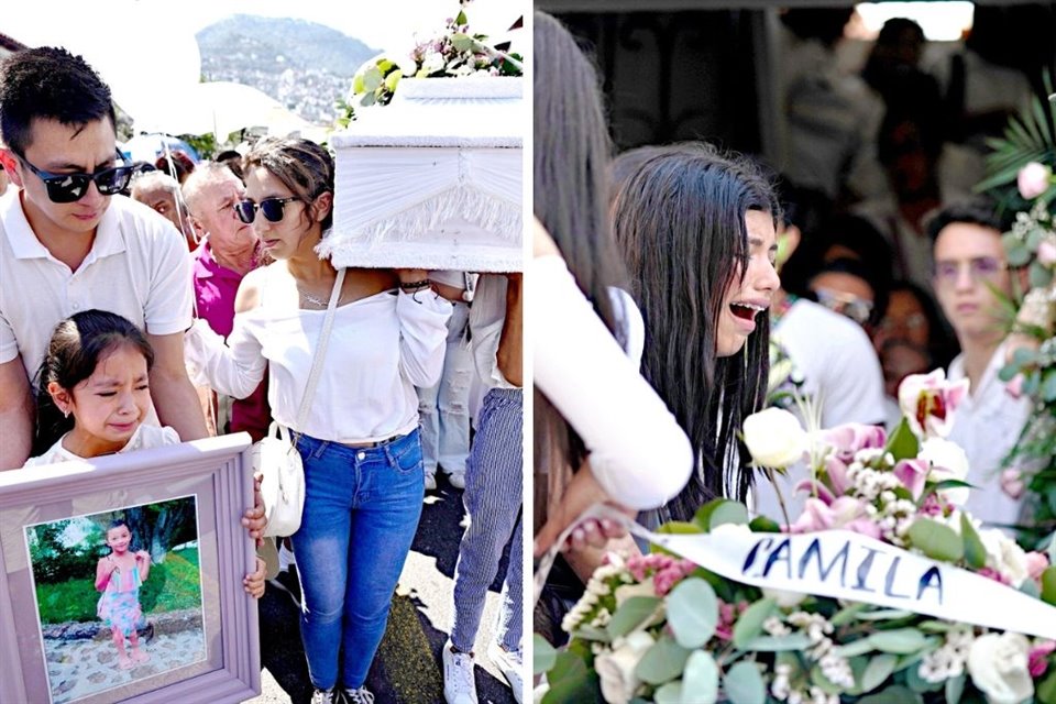 Amigos y habitantes de Taxco acompañaron a la familia de Camila durante el sepelio de la menor de 8 años.