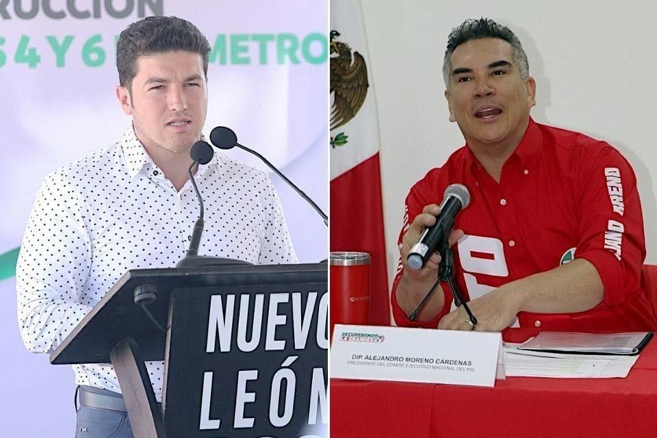 El Gobernador Samuel García y el dirigente nacional del PRI, Alejandro Moreno, discutieron a 'tuitazos'.