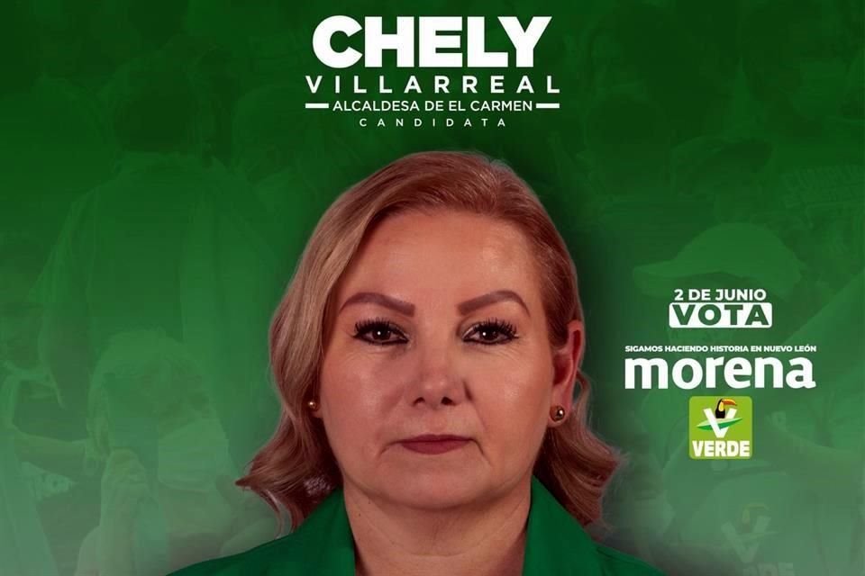 Graciela Villarreal, candidata a la Alcaldía de El Carmen por Morena-PVEM.