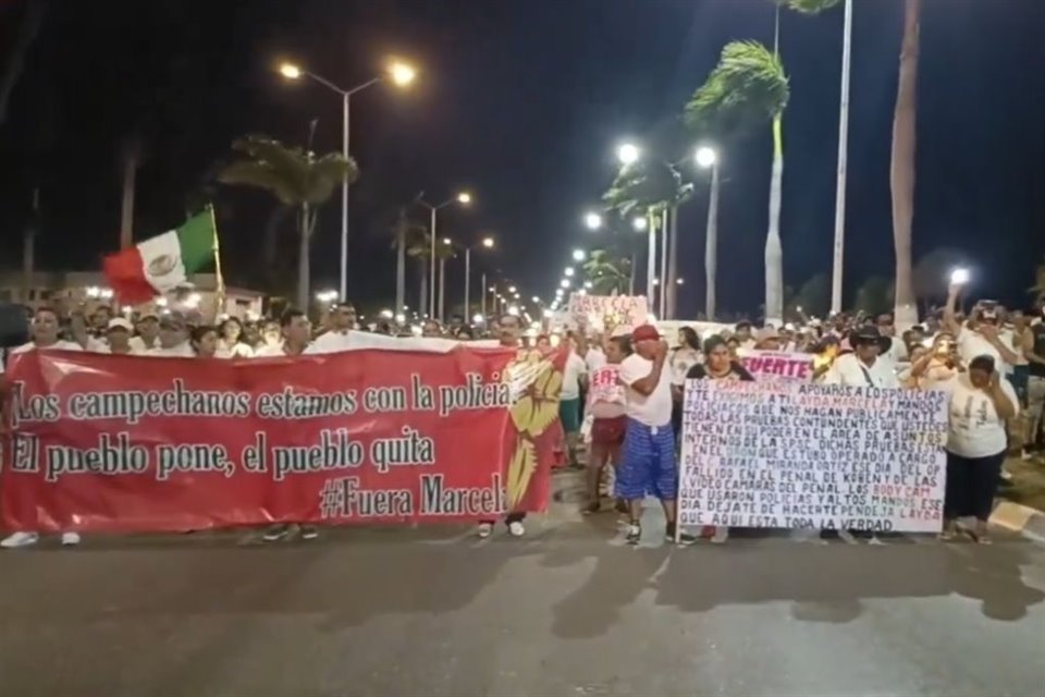 Miles de personas volvieron a salir a calles de Campeche para exigir dignificación de Policía y destitución de la titular de Seguridad.