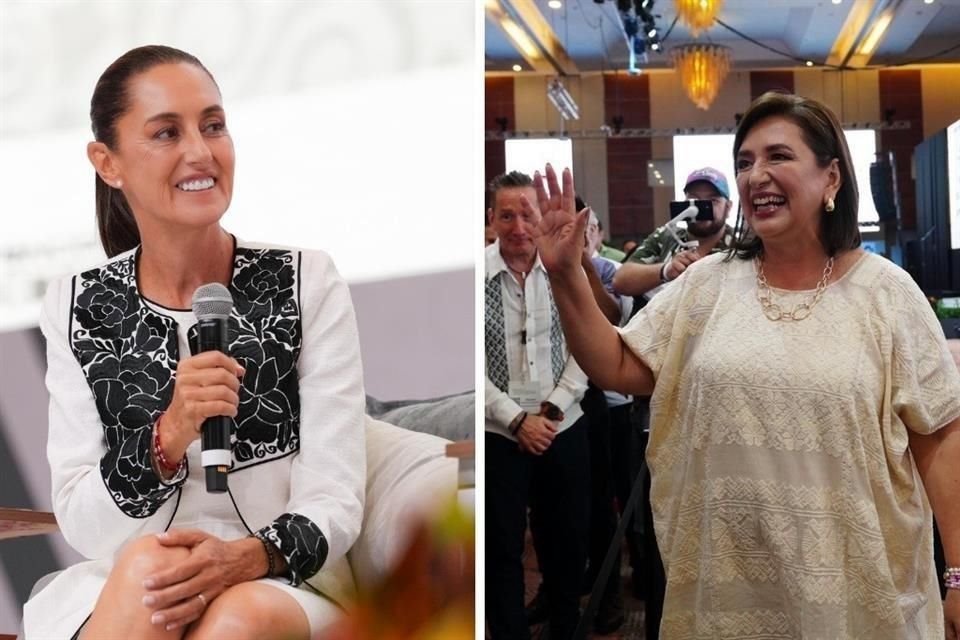 Claudia Sheinbaum y Xóchitl Gálvez durante la 87 Convención Bancaria en Acapulco, Guerrero.