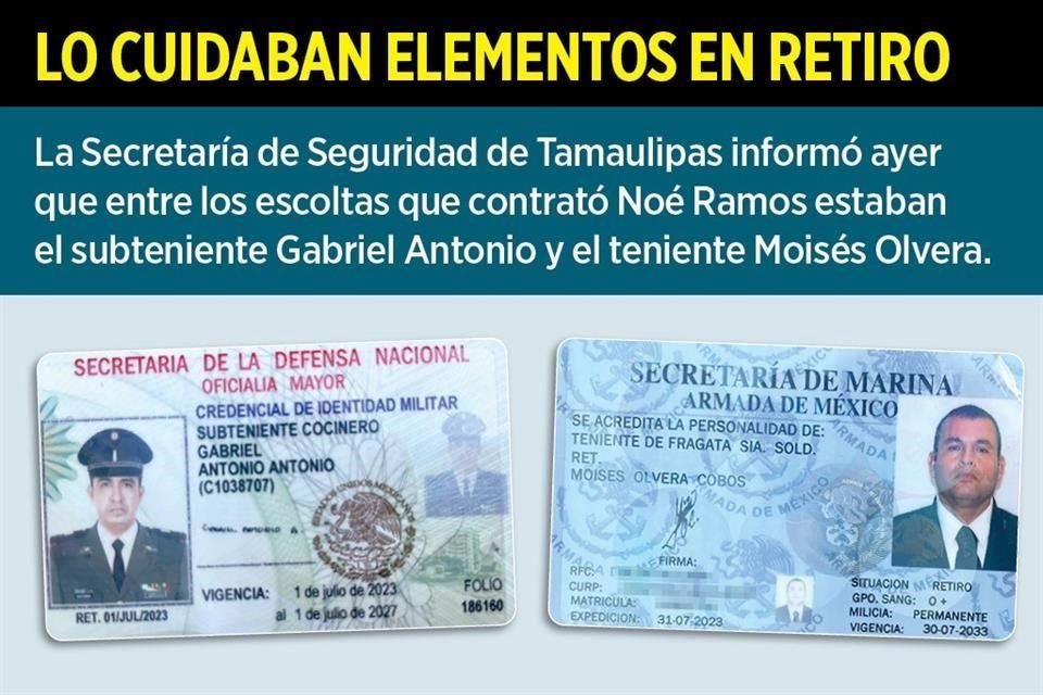 El candidato a la Alcaldía de El Mante, Tamaulipas, Noé Ramos, asesinado el viernes, sí contaba con escoltas, pero contratados por él mismo.