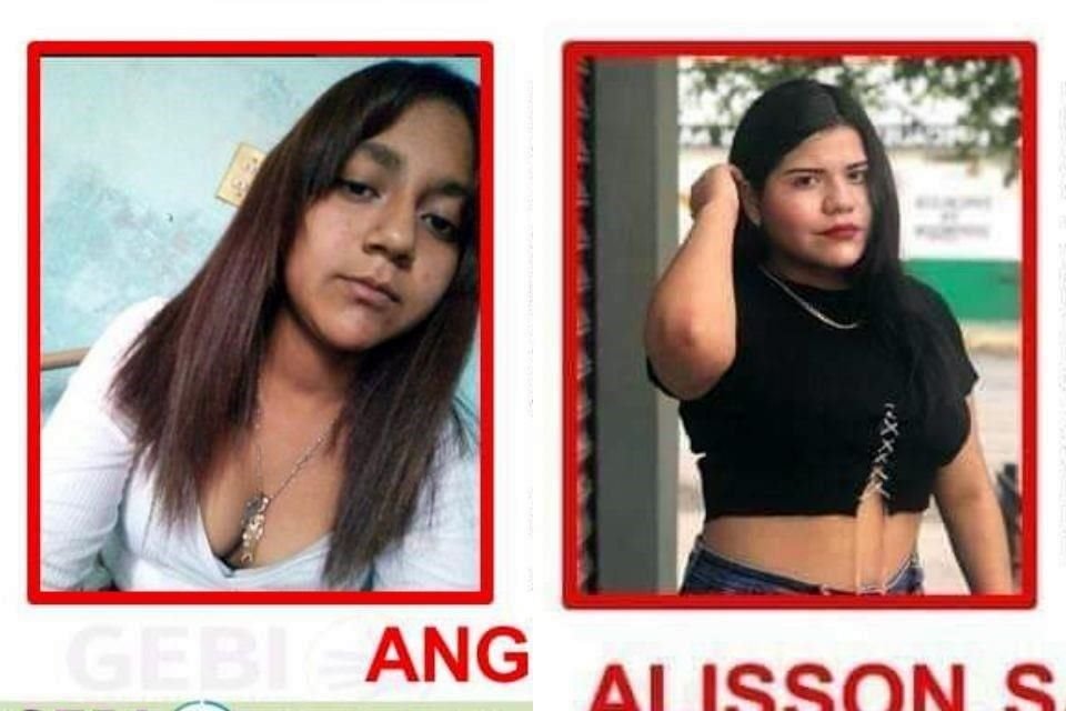 Angela Vialba Ruiz, de 14 años, desaparecida en la Colonia Emiliano Zapata, en García; y Alisson Sarahí Jiménez Morales, de 13, desaparecida en la Col. Moderna, en Monterrey.