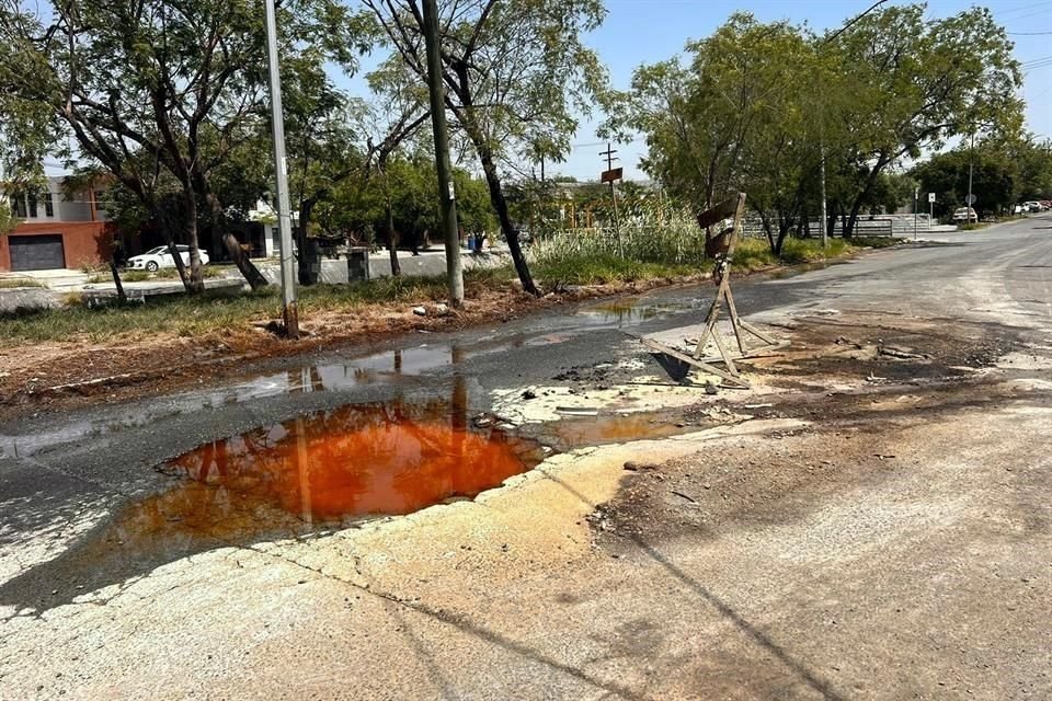 A partir de las recientes lluvias, los charcos en la zona, que se caracterizan por contener agua de color y olor desagrable, han crecido de tamaño.