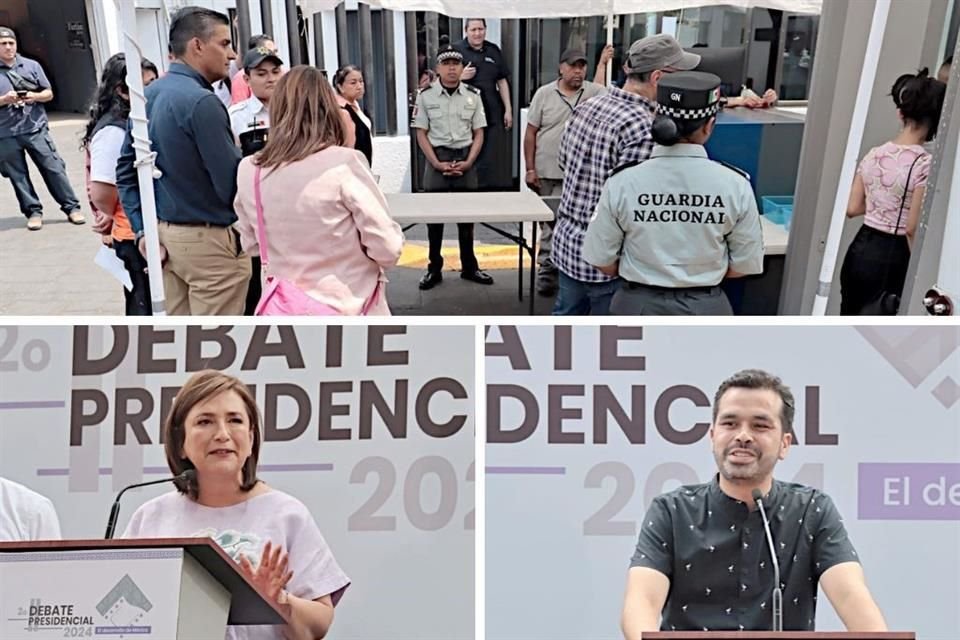 Un filtro de seguridad se instaló en la sede del segundo debate, los Estudios Churubusco. Gálvez y Máynez ensayaron ahí.