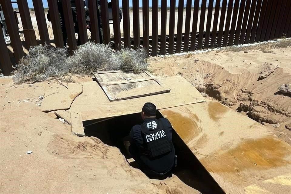 En el límite con Arizona había herramientas para la excavación, como palas, barras, cubetas y un marro.